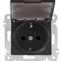 RİTA MEK TUŞ KAPAKLI TOP.LI PRİZ SİYAH 1